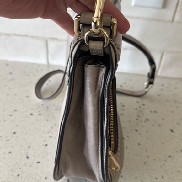 Rebecca Minkoff Vanity Saddle Genuine Leather Crossbody Bag Handbag Whip-Stitch - Picture 12 of 16